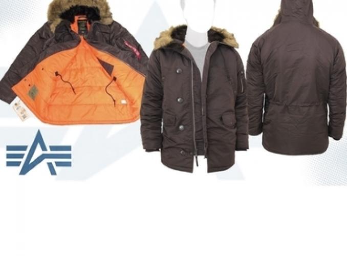 Куртка утеплённая Slim Fit N-3B Parka Alpha Industries Deep Brown/Orange, M