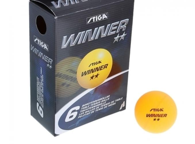 Мяч для настольного тенниса Stiga Winner 2, 40 мм, оранжевый (набор 6 шт.)