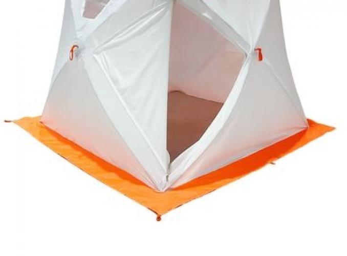 Палатка Призма Люкс 200, 3-слойная, с 1 входом, цвет бело-оранжевый