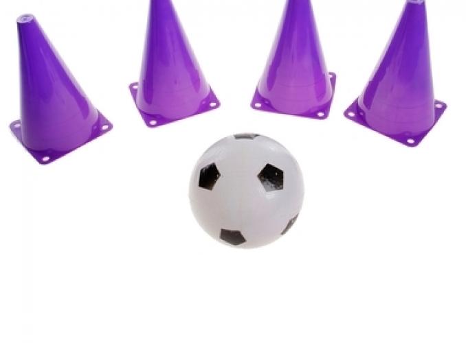 Набор для игры Мини-футбол: 4 конуса, мяч футбольный, цвета МИКС