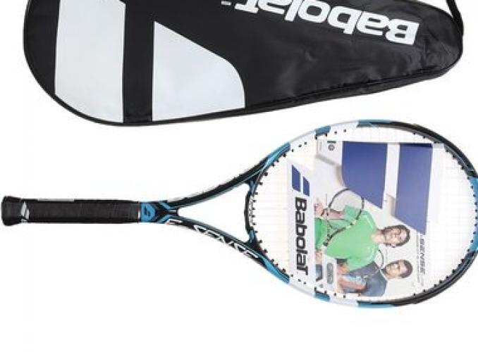 Теннисная ракетка E-Sense Lite, с натяжкой (ручка 2, черный -голубой)