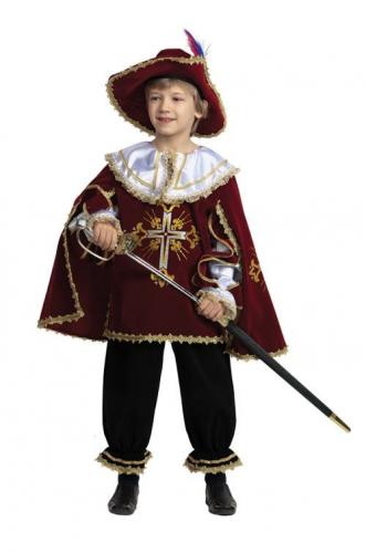 Детский костюм мушкетера бордовый - купить 