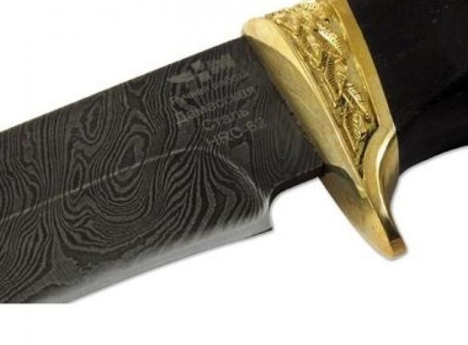 Нож нескладной ГЕПАРД (4133)д, рукоять-венге/карельская береза, дамасская сталь