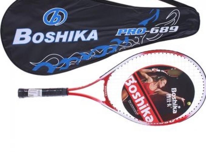 Ракетка для большого тенниса BOSHIKA PRO-689 тренировочная, alumin. 257гр в чехле, красный