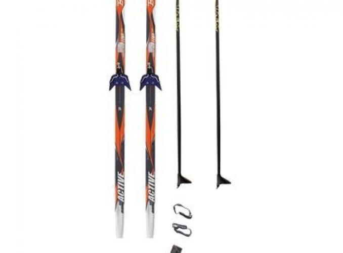 Комплект лыжный БРЕНД ЦСТ Step, 160/120 (+/-5 см), крепление: 75мм, цвета МИКС