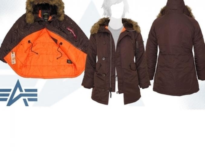 Куртка утеплённая женская N-3B W Parka Alpha Industries Cocoa, L
