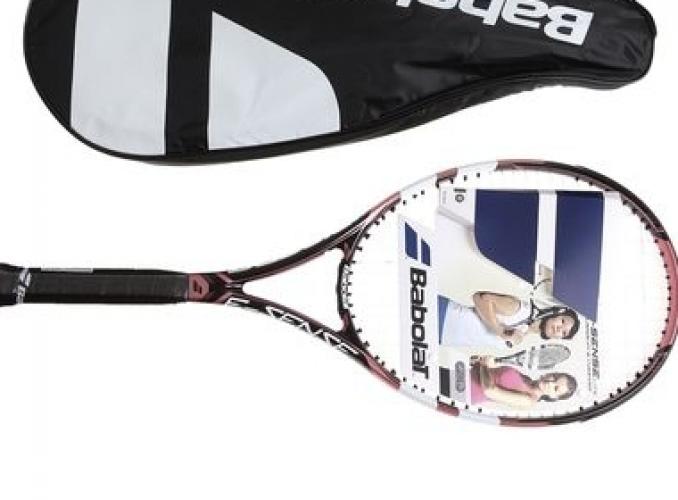 Теннисная ракетка E-Sense Lite, с натяжкой (ручка 3, черно-розовый)