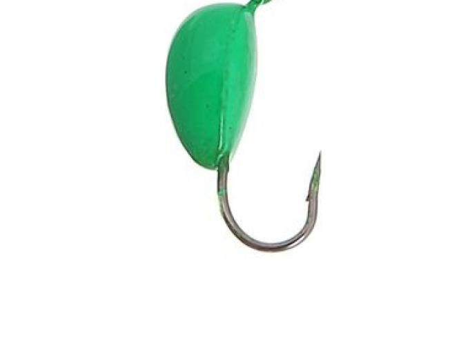 Мормышка вольфрам Пирс Капля 1.1г, цвет фц.зеленый