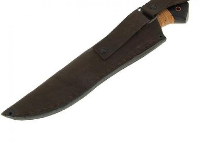 Нож нескладной Ястреб, кованная сталь Х12МФ, рукоять-береста