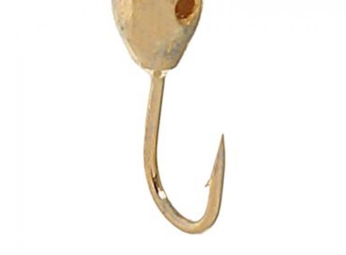 Мормышка Капля с отверстием Ф2.5 золото