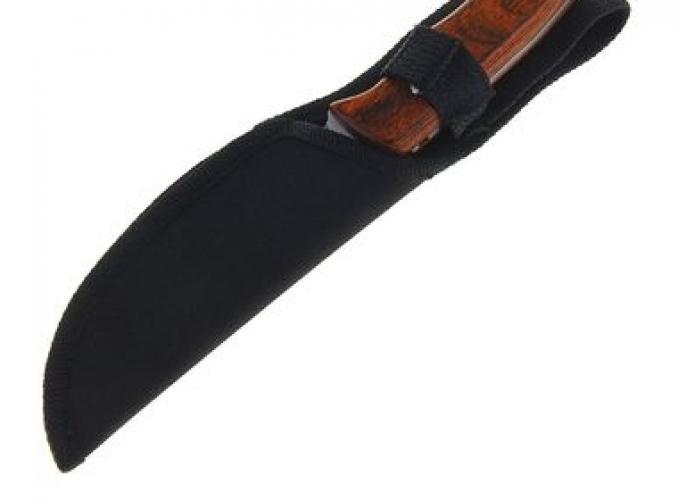 Нож разделочный, деревянная рукоять коричневая микс, д.л. 9,8 см, д.р. 9,8 см