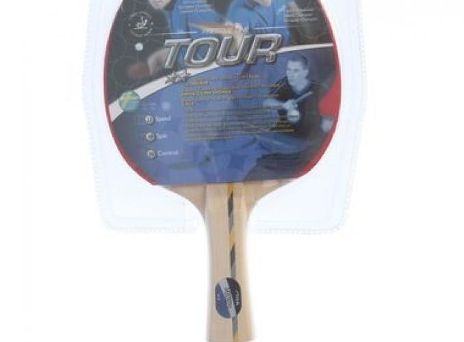 Ракетка для настольного тенниса Stiga Tour 2**, для любителей, накладка 2,0 мм ITTF, коническая ручка