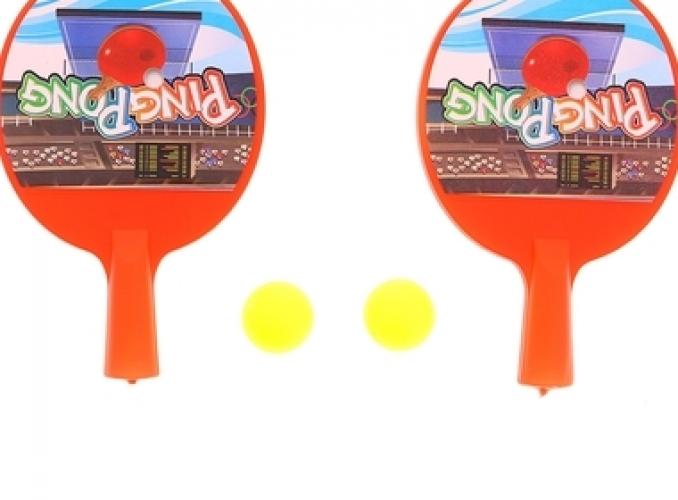 Игровой набор Пинг-понг, 2 ракетки + 2 шарика, цвета МИКС