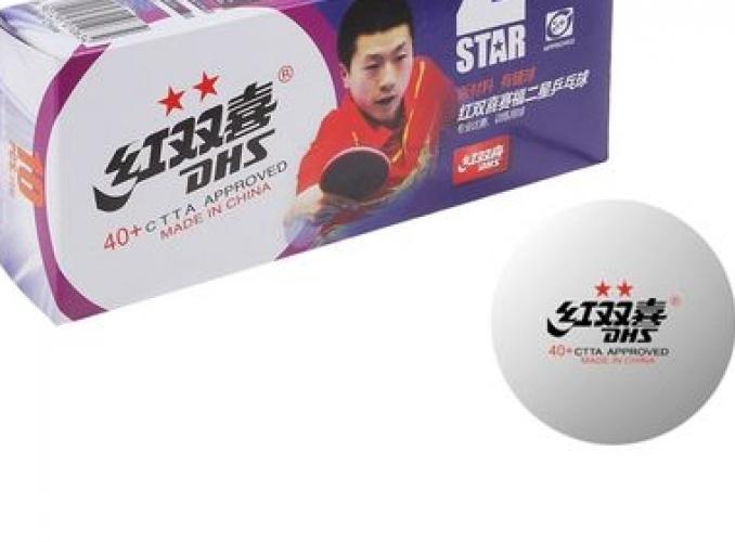 Мяч для настольного тенниса DHS 2**, диаметр 40 мм, пластик, CTTA Appr, 10 шт
