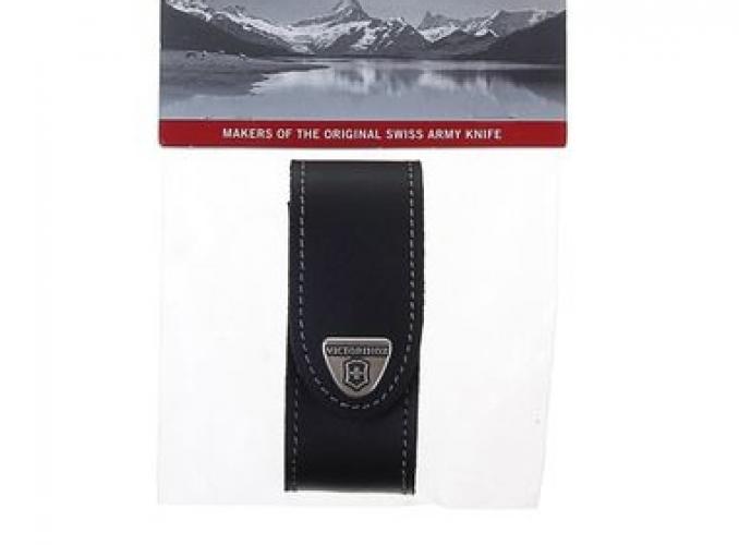 Чехол Victorinox 4.0520.3B1 кожаный с застежкой Velkro для ножей 91мм 2-4 уровня в блистере черный
