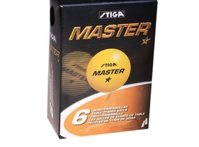 Мяч для настольного тенниса Stiga Master 1, оранжевый, 40 мм (набор 6 шт.)