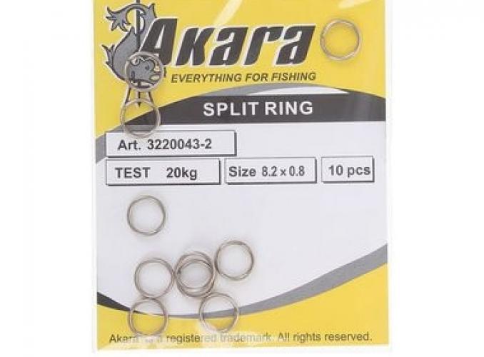 Кольцо заводное Akara Split Ring 3220043-2  №8 набор 10 шт