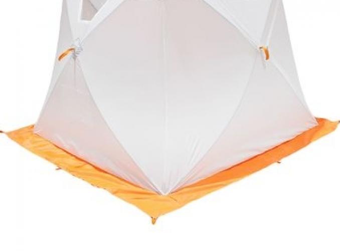 Палатка Призма Люкс 200, 1-слойная, с 2 входами, цвет бело-оранжевый