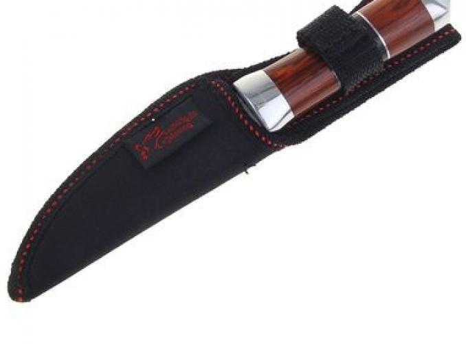 Нож с ручкой под дерево 20,5*2,5*2 см. узор в виде черной полоски с ровным лезвием сверху