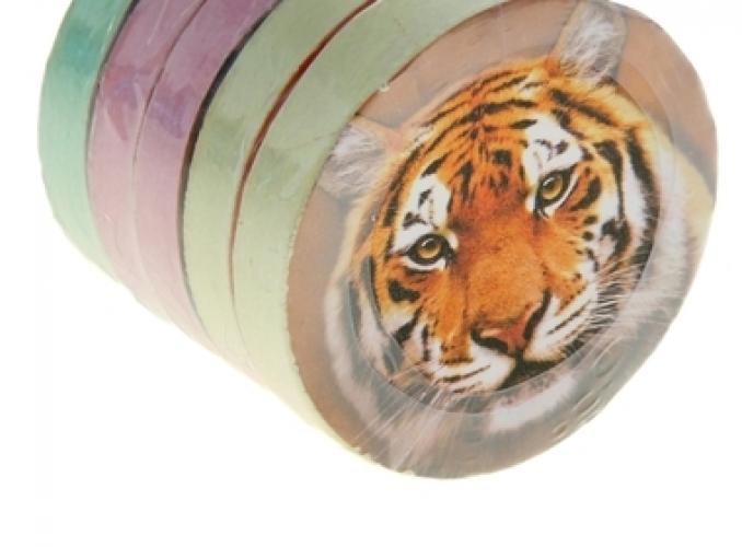 Полотенце прессованное Collorista Тигр, размер 28х28 см, цвет микс