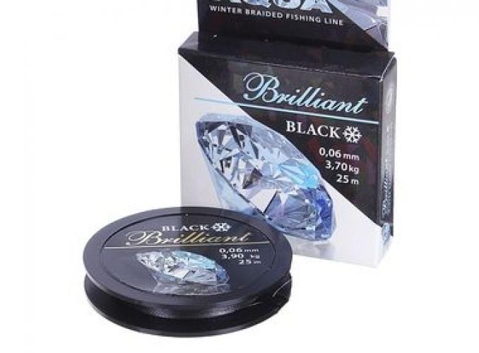 Леска плетёная Aqua Black Brilliant 25м 0,06 мм