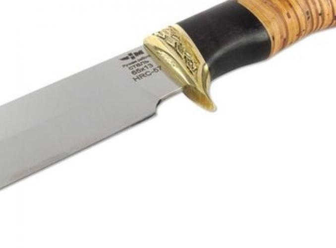 Нож нескладной ЛЕСНИК (2096)н, рукоять-венге/береста, сталь 65х13