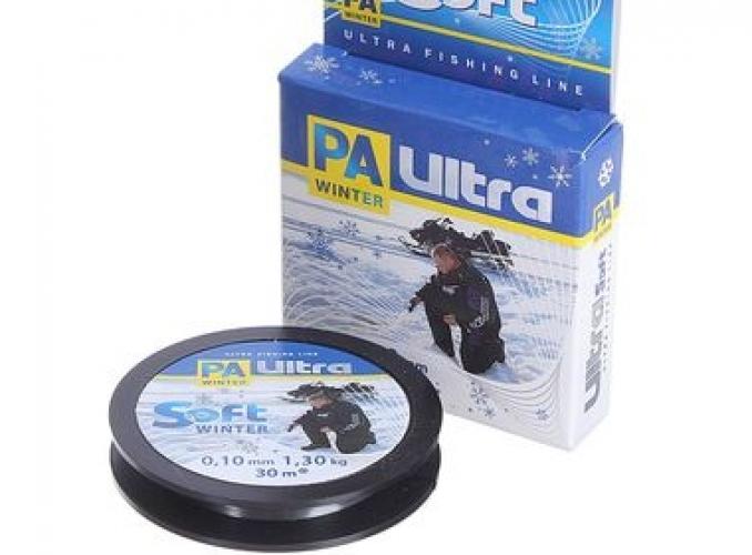 Леска зимняя Aqua PA Ultra Soft 30м 0,10 мм
