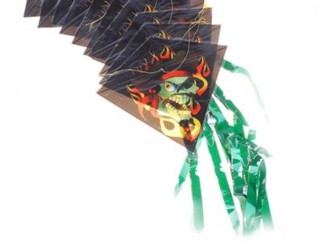 Воздушный змей Злодей 10 пластинок на нитке и леска
