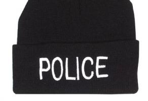Черная шапка с вышивкой POLICE 