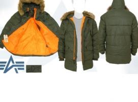 Куртка пуховая N-3B Transmitter Parka Alpha Industries Sage/Orange, L