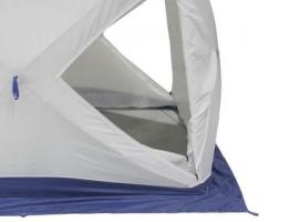 Палатка Призма Люкс 230, 3-слойная, с 2 входами, цвет бело-синий