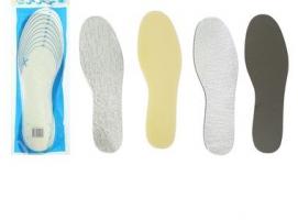 Стельки для обуви двухслойные фольгированные, с эластичной светлой пеной, р.36-45, 2шт