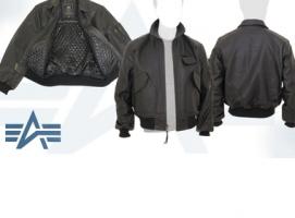 Куртка утеплённая Leather CWU 45/P Alpha Industries Black, кожа, L