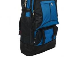 Рюкзак туристический Походный, трансформер, 1 отдел, 3 наружных кармана, объём - 27л, чёрный/синий