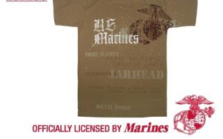 Коричневая винтажная футболка U.S. MARINES 