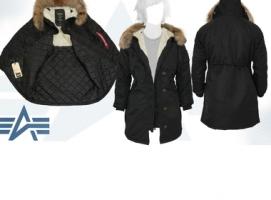 Куртка утеплённая женская Elyse Alpha Industries Black, натуральный мех, L