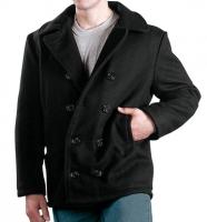 Шерстяное черное пальто 