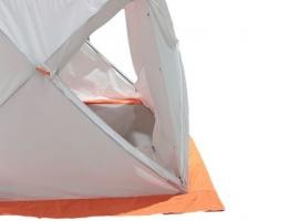 Палатка Призма Люкс 200, 2-слойная, с 2 входами, цвет бело-оранжевый