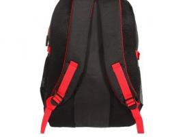 Рюкзак туристический, 3 отдела, 1 наружный и 2 боковых кармана, усиленная спинка, объём - 25л, чёрный/красный