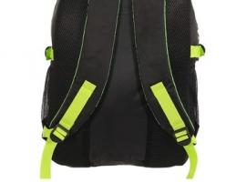 Рюкзак туристический, 3 отдела, 1 наружный и 2 боковых кармана, усиленная спинка, объём - 25л, чёрный/зелёный