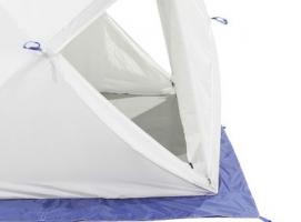Палатка Призма Люкс 200, 3-слойная, с 2 входами, цвет бело-синий